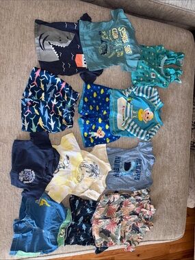 Toddler Boys Blue & Teal Ocean-Themed Matching Set Pack - Mixed Brands